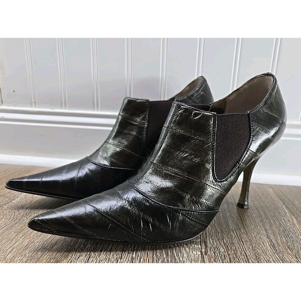 Dolce & Gabbana Bootie Boot Bordeaux Eel Leather Pointed Italy 36.5 US 6.5